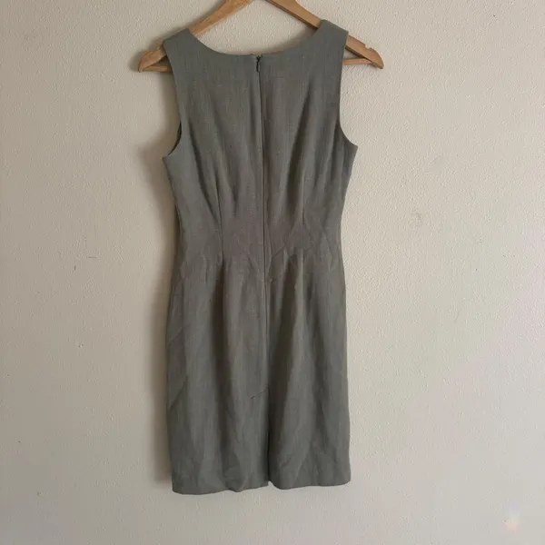 Vintage Sage Green Liz Claiborne Collection Structured Sheath Dress Sizw 2 - Image 4