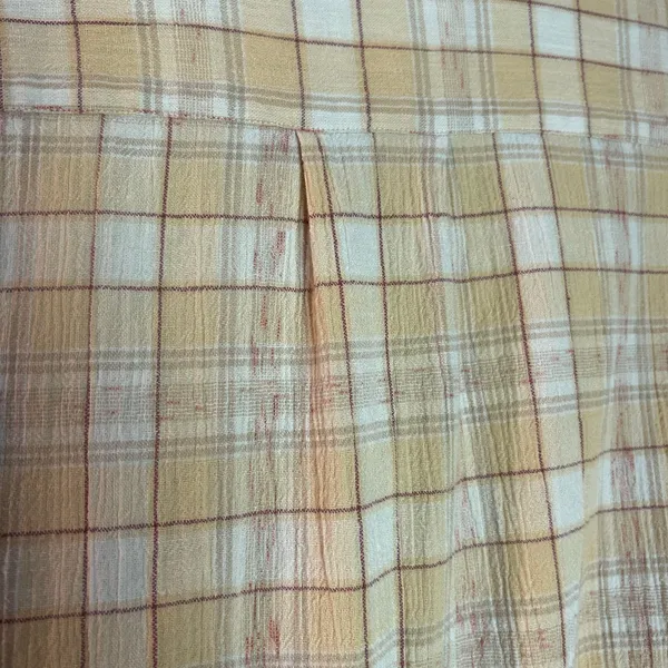 Mix& Match Guido Pellegpini Med Top Button Down Plaid Pale Yellow Office Wear - Image 7