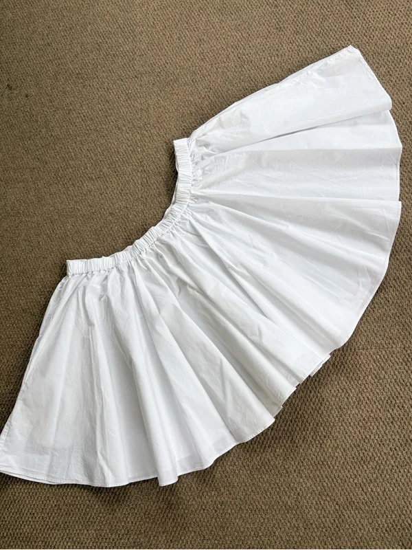 Like New Free People Gaia Full Circle Poplin Skort White Size Large - Image 9