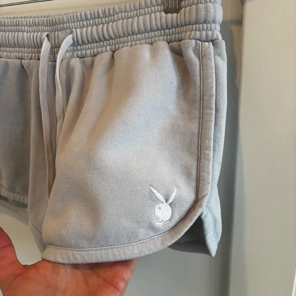 Playboy by Pacsun Bunny Sweat Shorts Light Periwinkle Size Medium Women's - Image 4
