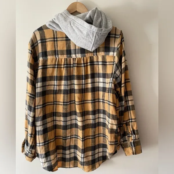 American Eagle Plaid‎ Hoodie Jacket - Image 4