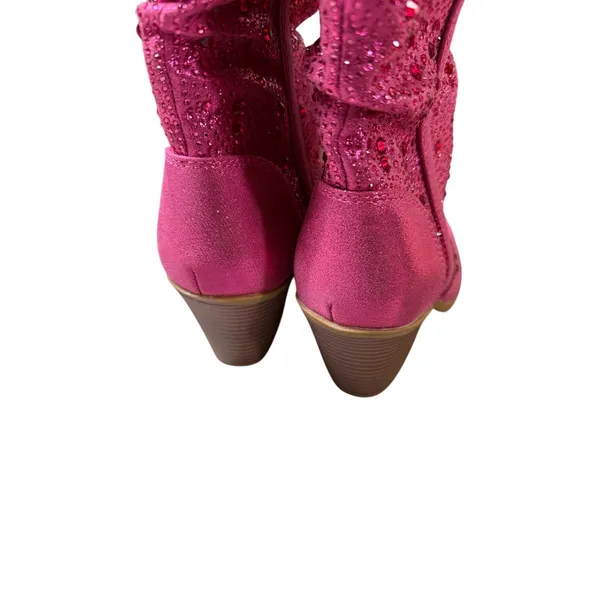 Sugar Kassandra 2 Pink Rhinestone Slouchy Boots - Image 6