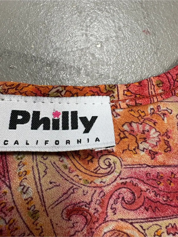 Philly California 90s Y2K Vintage Fairy Core Tiered Red Orange Womens Medium - Image 2