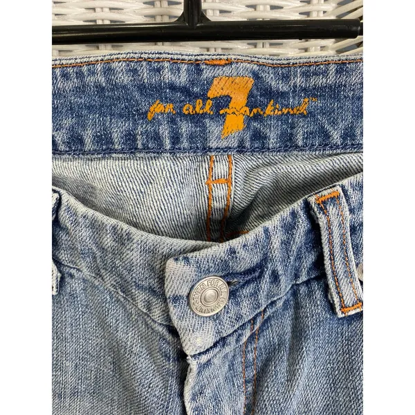 Vintage Y2K 7 For All Mankind A-Pocket‎ Bootcut Jeans 30 Made in USA Medium Wash - Image 5