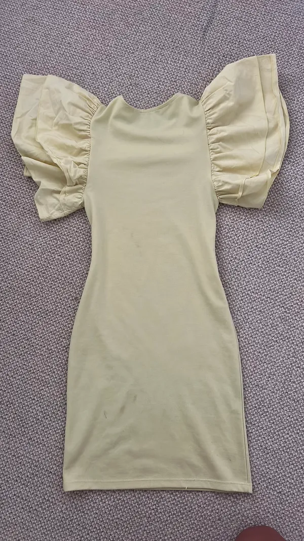 Zara yellow ruffle sleeve mini dress - Image 2