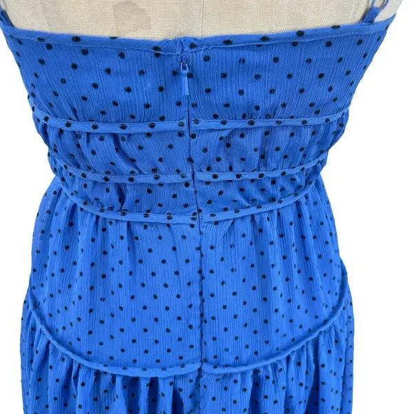 La Maison Talulah Sorrento Midi‎ Dress Azure Blue Polka Dot Size Small - Image 12