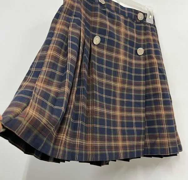 Tracy Evans Vintage size small wrap around vintage plaid skirt rayon blend made in the USA - Image 2