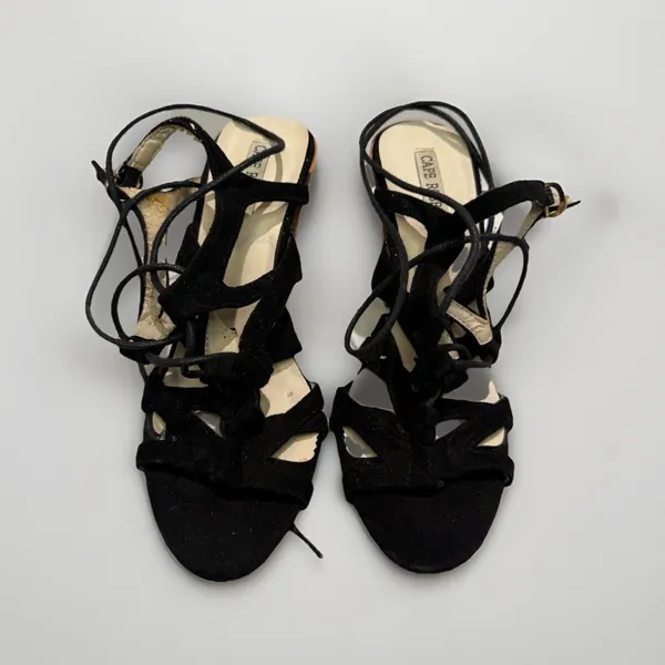 Cape Robbin Black Lace-Up Block Heels - Image 2
