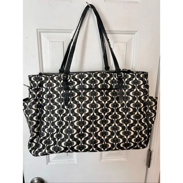 Coach Black and white Authentic multifunctional bag tote large 19x11 inches - Image 5