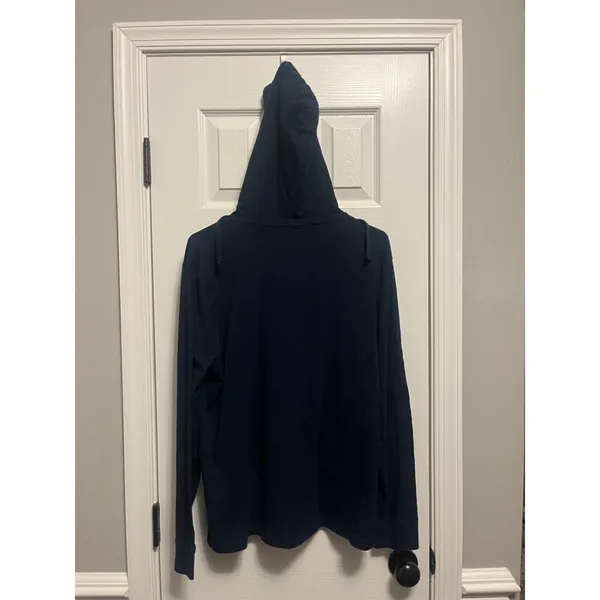 American Eagle Women's Navy Blue Lightweight Long Sleeve Hoodie Med Pre Teen - Image 4