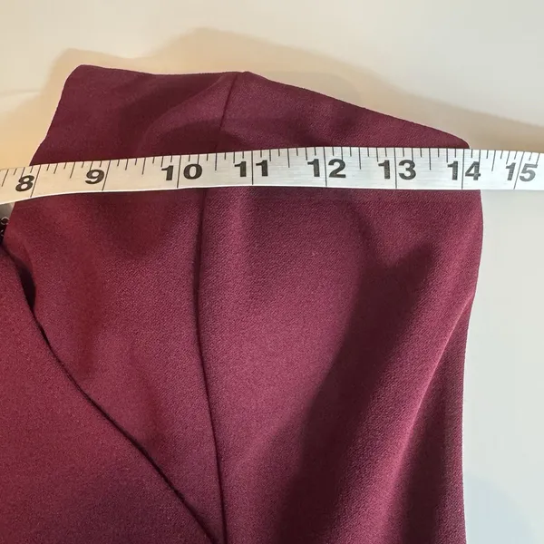 Trixxi Strapless Burgundy Ruched Leg Jumpsuit M Formal Cocktail Evening Romper - Image 9