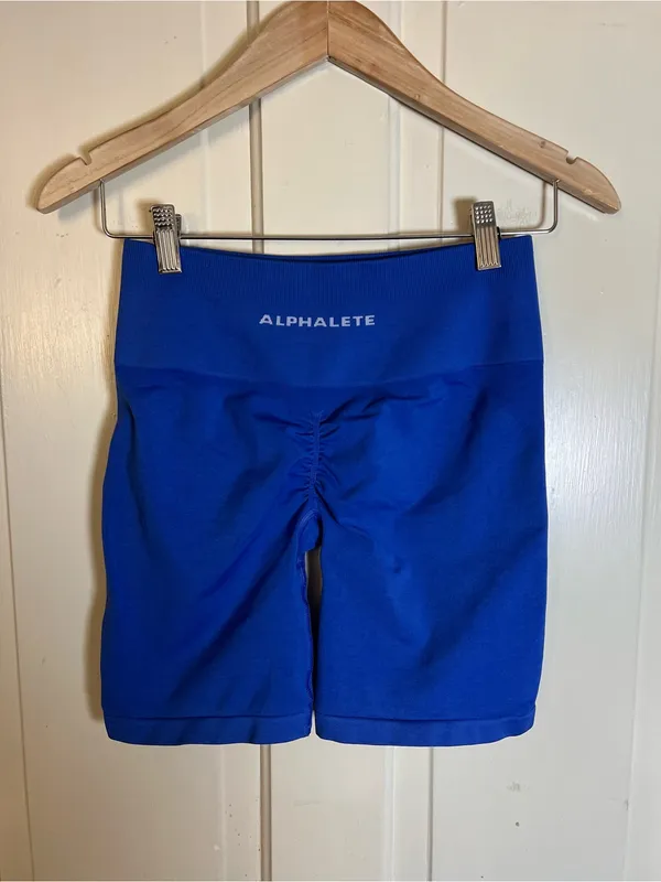 Alphalete Women’s Pump Mid Rise Shorts Size XS Indigo - Image 5