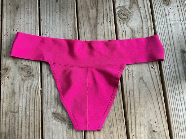 NWT Skims knit cheeky bikini bottoms hot pink - Image 7
