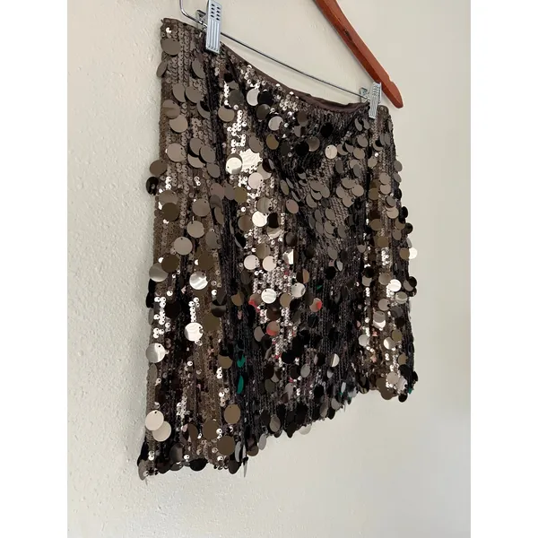 Ann Taylor Loft Brown Sequin Mini Skirt Size 12 - Image 7