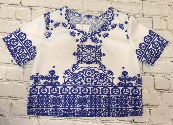 Zaful Porcelain Short Sleeve Crop Top NWT! - Image 8