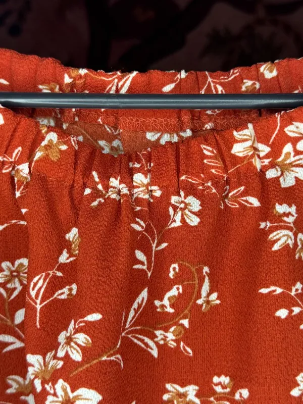 Scarlet and White Off-the-Shoulder Hippie Top - Image 3