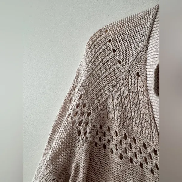 Garage V-Neck‎ Beige Button Cardigan - Image 3
