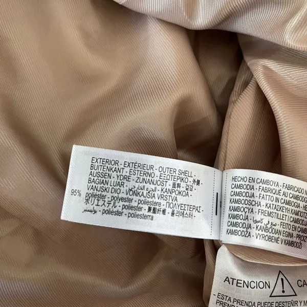 Zara Faux Suede Bomber Jacket Women Large Tan Minimalist Elastic Hem Snap Front - Image 9