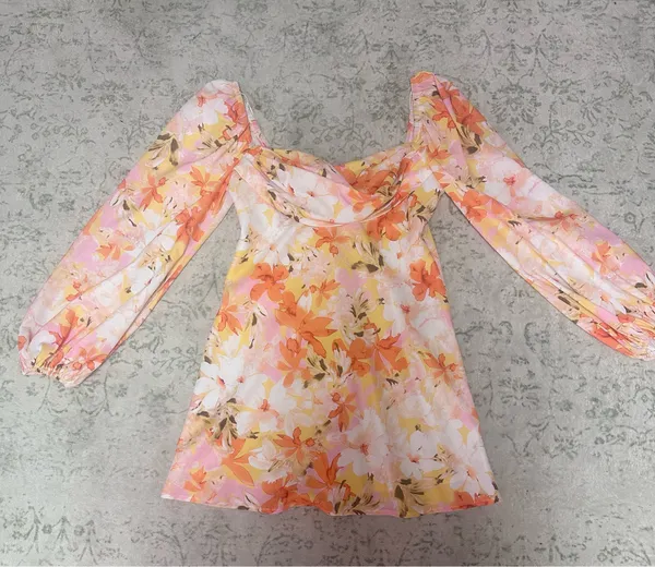 Flowy Lava Hello Molly Dress Orange - Image 2