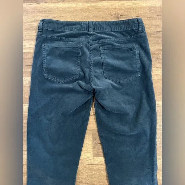 Tory Burch Woman’s Super Skinny Teal Corduroy Cotton Blend Low Rise Jeans 27 - Image 11