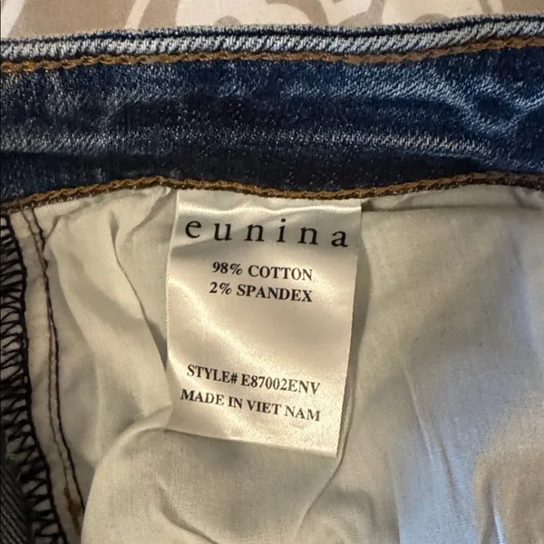 Eunina Frankie Mid Rise Girlfriend Jeans in Blue Size 15 - Image 8