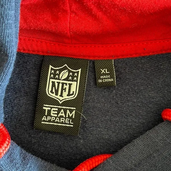 NFL Women’s Patriots Hoodie Sweatshirt Football Team Logo Embroidered Blue Red X - Image 6