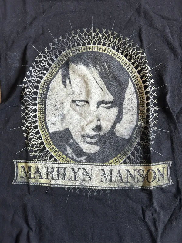 Alstyle Black Marilyn Manson Graphic Short Sleeve Tee - Image 4
