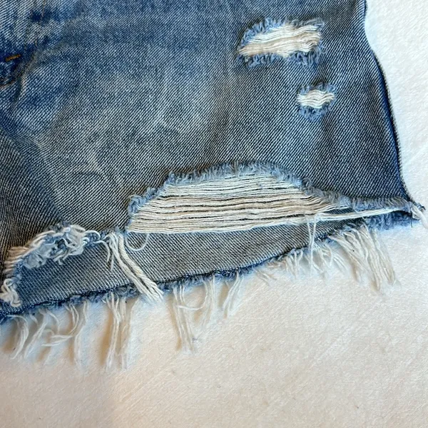Abercrombie & Fitch Natural Rise distressed denim shorts - Image 4