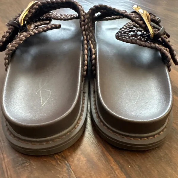 Women's Joie Waffle Braided Slide Sandals Brown Beach Resort Coastal Sz 8M - Image 10