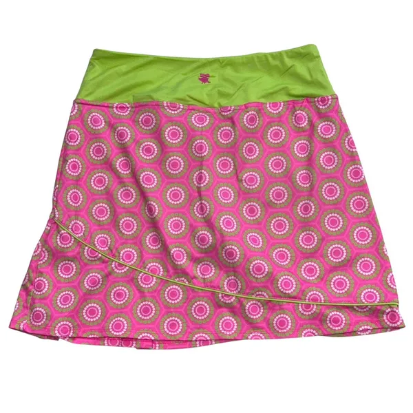 Birdies &‎ Bows Women's Skort Size S Small Pink Lime White Floral Print - Image 3