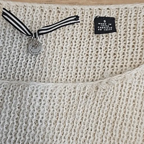 Anthropologie Knitted‎ & Knotted Cream Long Sleeve Alpaca Knit Sweater Dress - S - Image 5