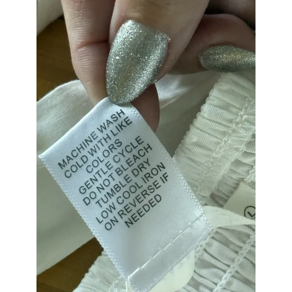 Altard State Corset Mini Dress Large White Pintucked Tie Strap Fit & Flare - Image 6