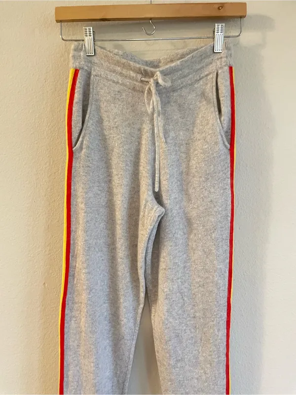 FROM FUTURE Cashmere Striped Band Pull On Joggers Size XS Gray - Image 5