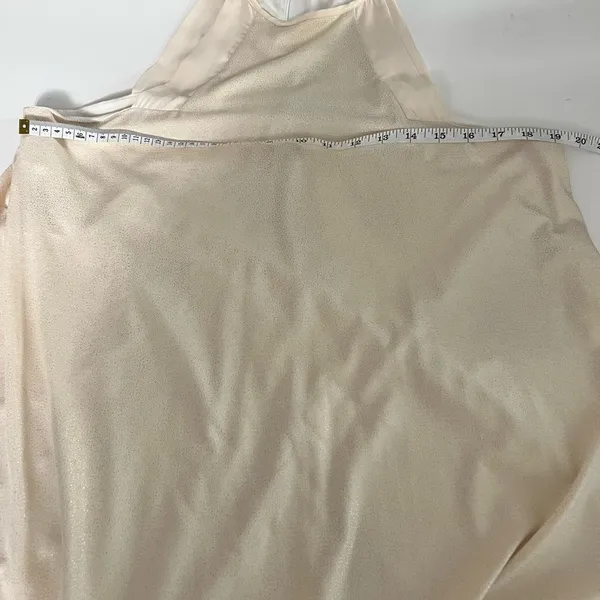 Lila Clothing Co Champagne Shimmer Halter Swing Mini Dress Large - Image 10