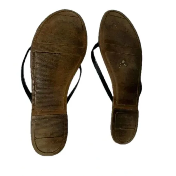 Flawed Old Navy thong sandals black tan pair size 8.5‎ vacation flats - Image 5