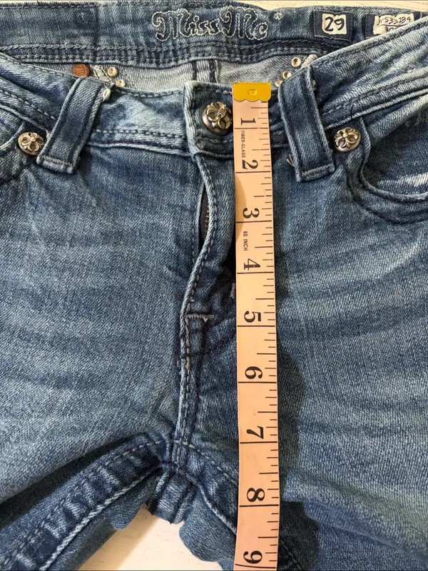 Miss Me Blue Denim Bootcut Jeans with Embellished Wing Pockets Size 29 - Image 12
