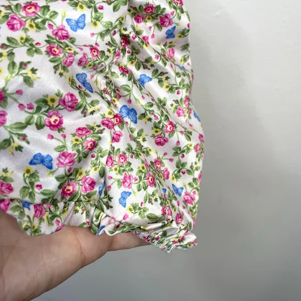 For Love and Lemons Victorias Secret Satin Butterflies Floral Corset Slip Dress - Image 9