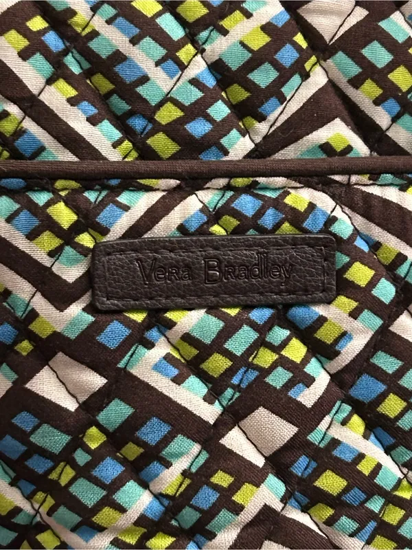 Vera Bradley Rainforest Geometric Multicolor Duffel Bag with Brown Straps - Image 8