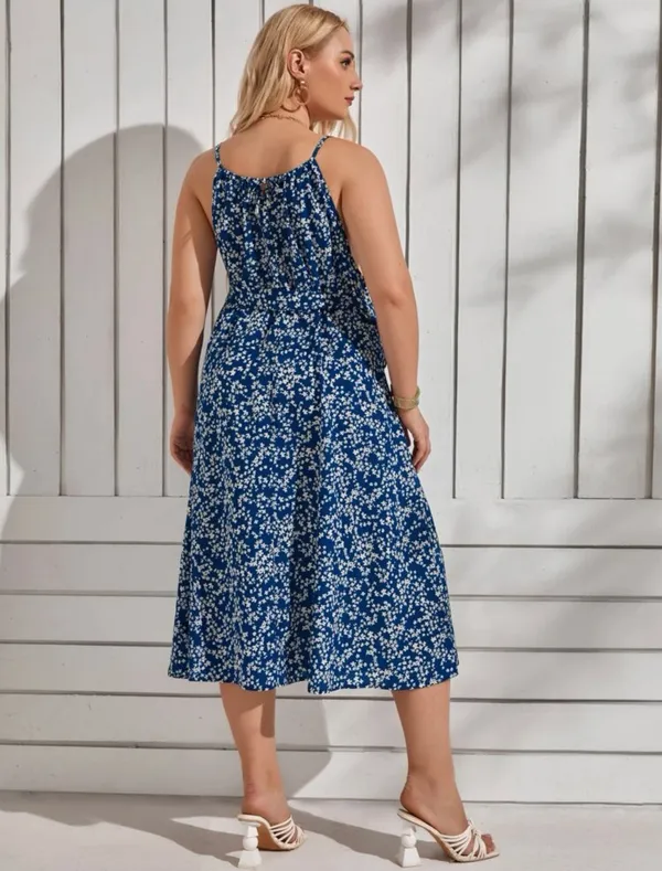 Plus Ditzy Floral Belted Cami Dress - Image 3
