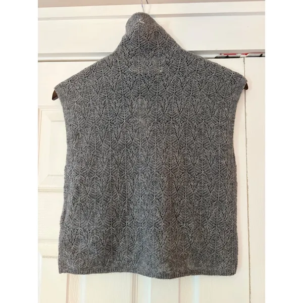 Abercrombie‎ & Fitch Merino Wool Blend Turtleneck Sweater Vest Grey XS - Image 2