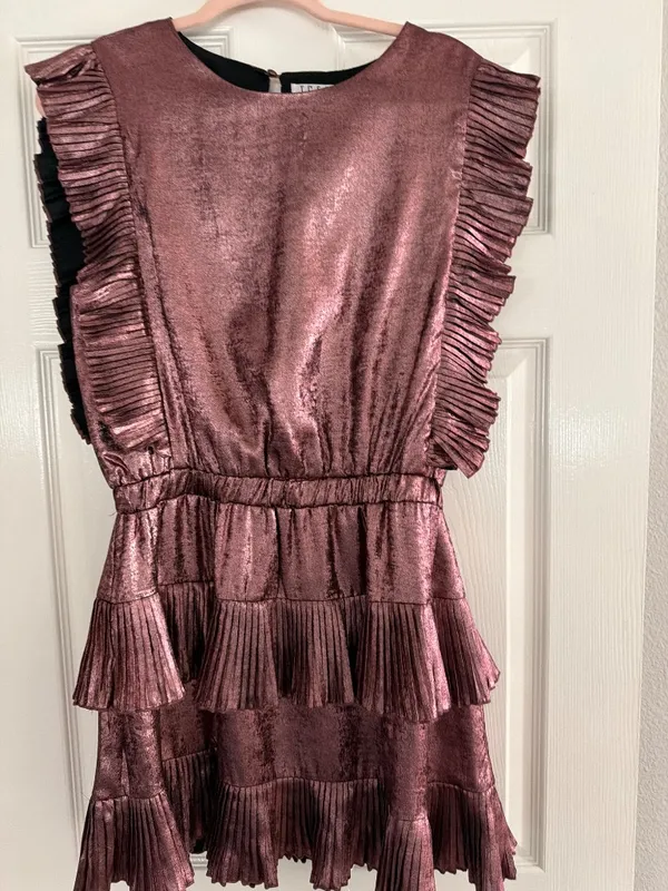 Boutique dress size L pink metallic mini dress - Image 2