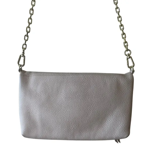 Tory Burch Pebbled Leather Foldover Crossbody‎ Tan Chain Bag - Image 2