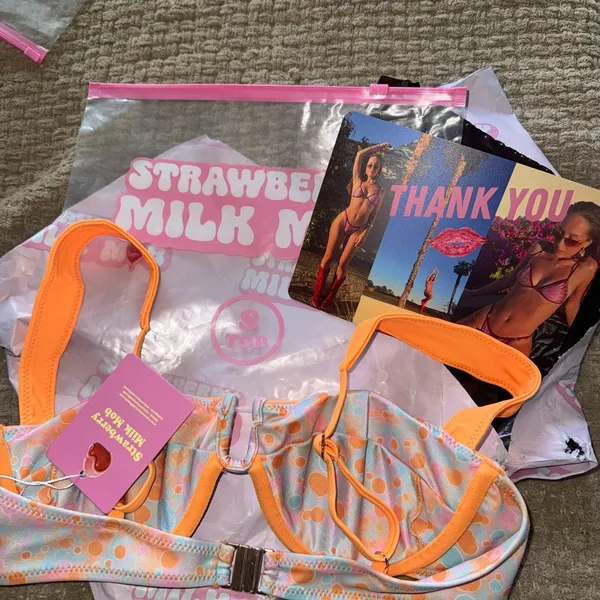 Strawberry Milk Mob Bikini Top - Image 4