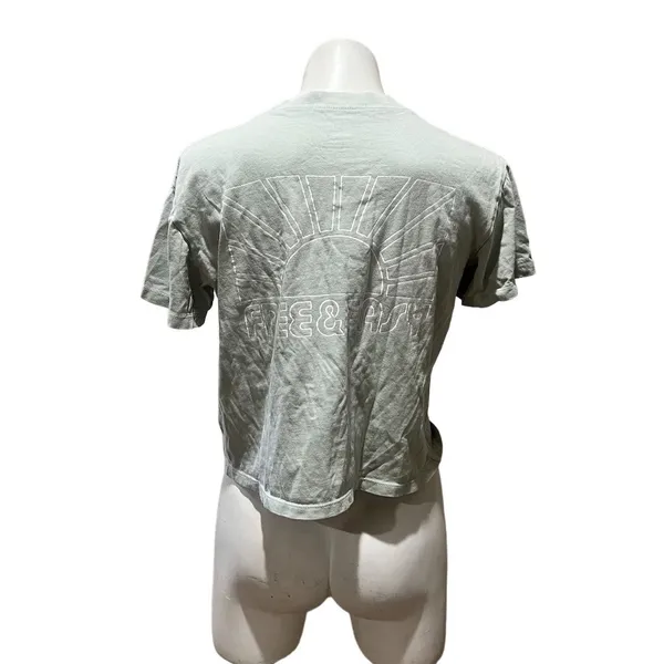 Madewell x Free & Easy Women's Crop T-Shirt Green Size S Graphic Back - Image 6