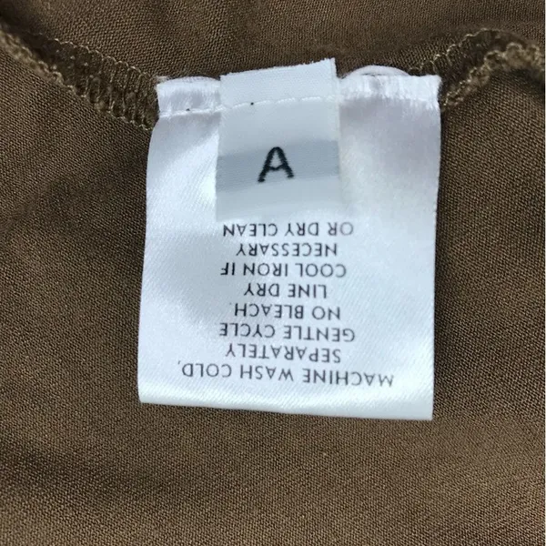 EILEEN FISHER Cowl Neck Jersey Knit Midi Dress Sz L Brown Coastal Relax Made USA - Image 9