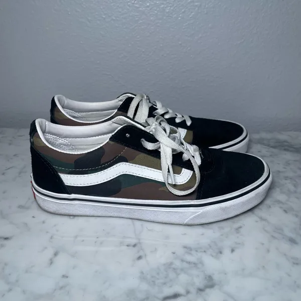Vans women’s Camouflage and Black Sneakers - Image 3