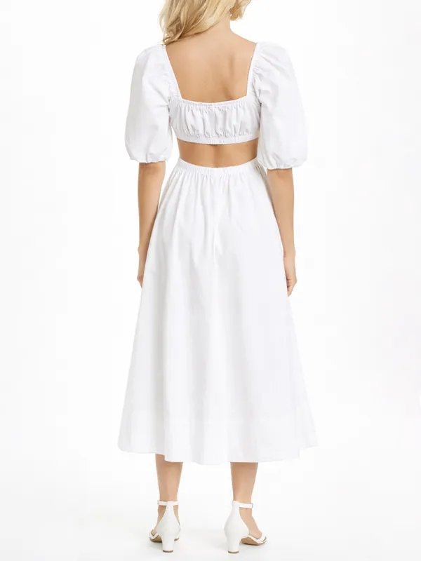 STAUD - Carina Cutout Cotton‎ Midi Dress - Image 4