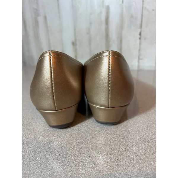 Womens‎ LifeStride Fulton Wedge Loafers 10M Gold Flex Comfort - Image 3