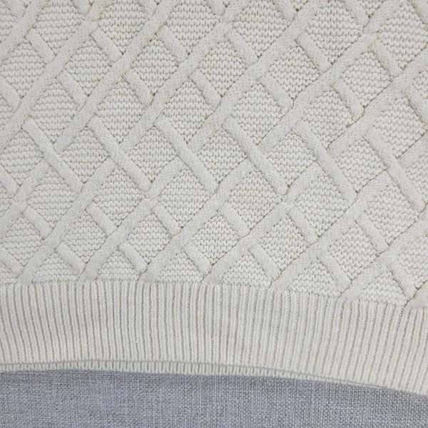 Tantrums Womens Vest One Size Ivory Wool Blend Cross Hatch Turtleneck Knit - Image 8