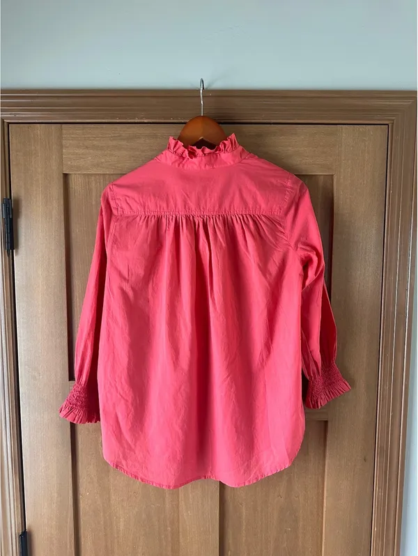 Tuckernuck Teagan Popover Blouse Shirt 100% Cotton in Pink Women’s Small - Image 7
